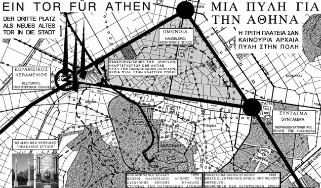 'Ein Tor für Athen', Städtebauentwurf für das Kerameikos-Gelände in Athen, Historisches Dreieck und Kerameikosplatz
