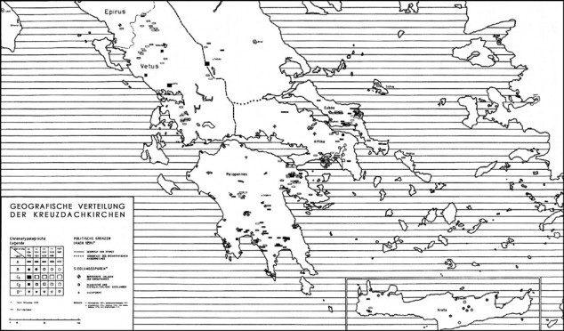 Griechische Kreuzdachkirchen, Geografische Verteilung - Hauptgebiete: Peloponnes, Attika, Euböa, Kreta, Epirus
