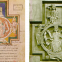 Kloster Benediktbeuern, 'Itinerarium Buranum' - Wegeleitsystem und CI-Marke, Fortuna-Motiv Codex Buranus und neuzeitlicher Holzschnitt